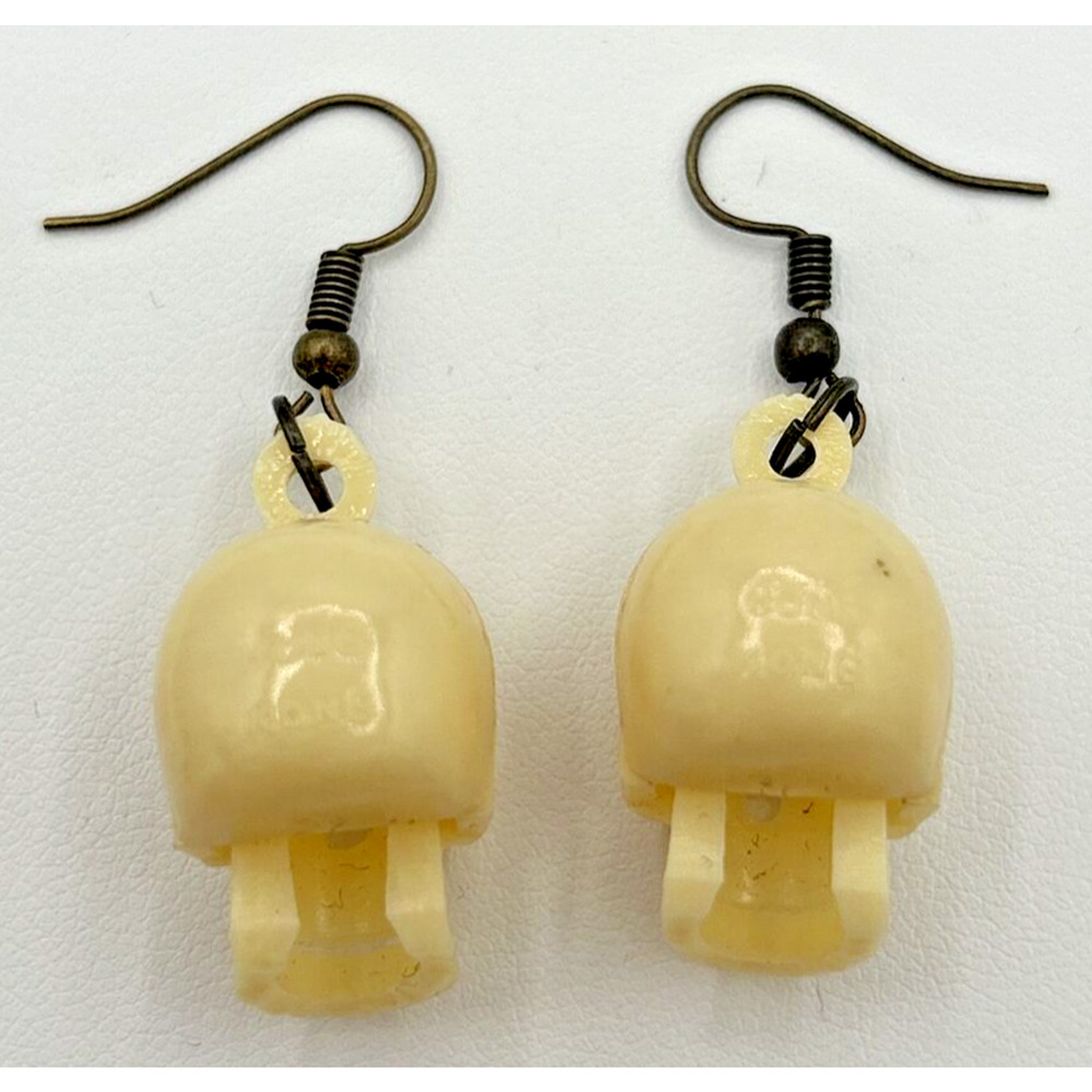 New from Vintage Mini Skull Charms Moveable Jaw Custom Earrings C14 - Picture 2 of 2